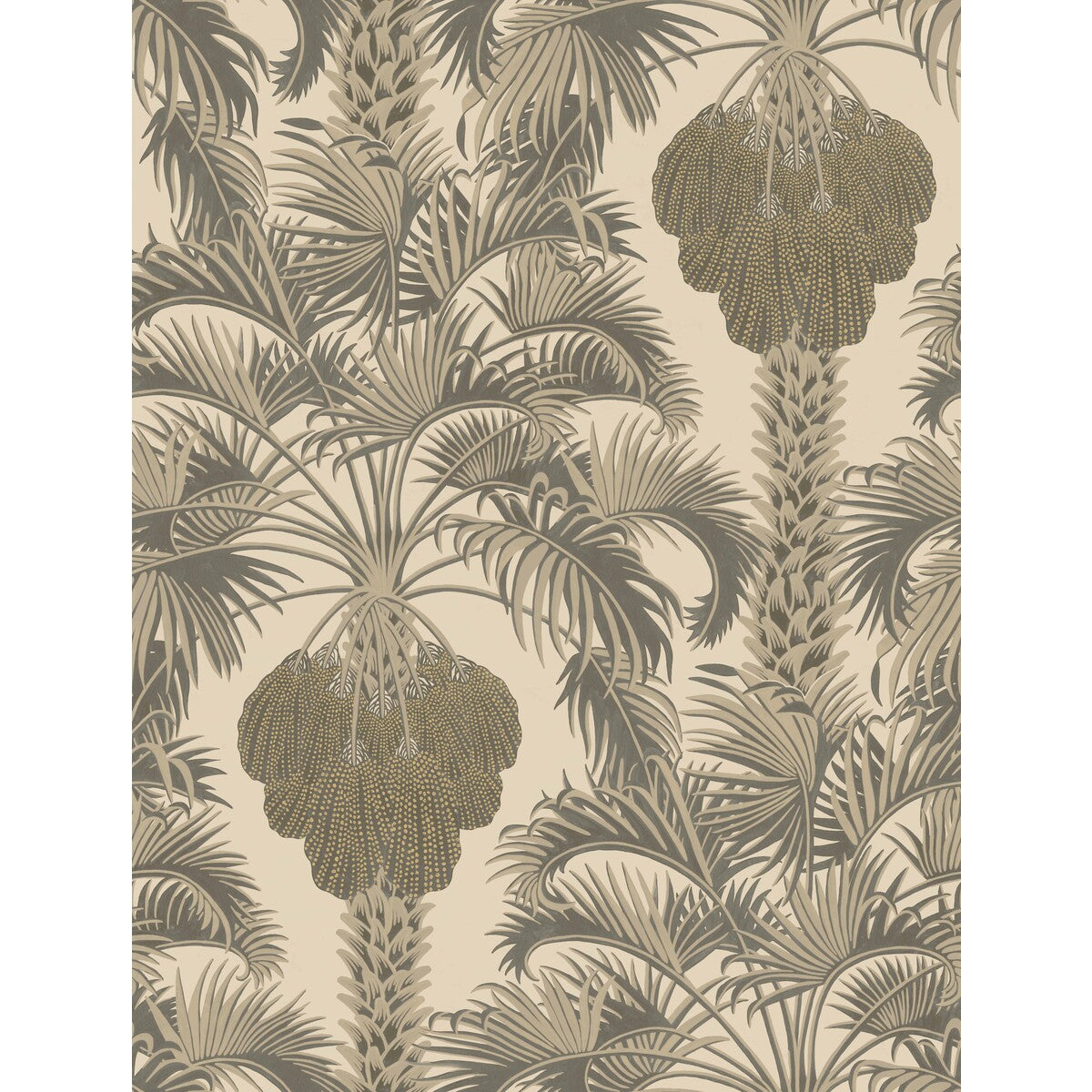 COLE & SON HOLLYWOOD PALM SILVER & CHARCOAL