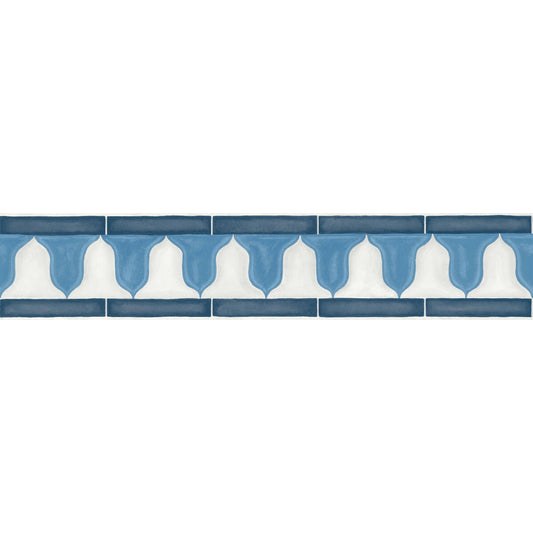 COLE & SON ZELLIGE BORDER CHINA BLUE & WHITE
