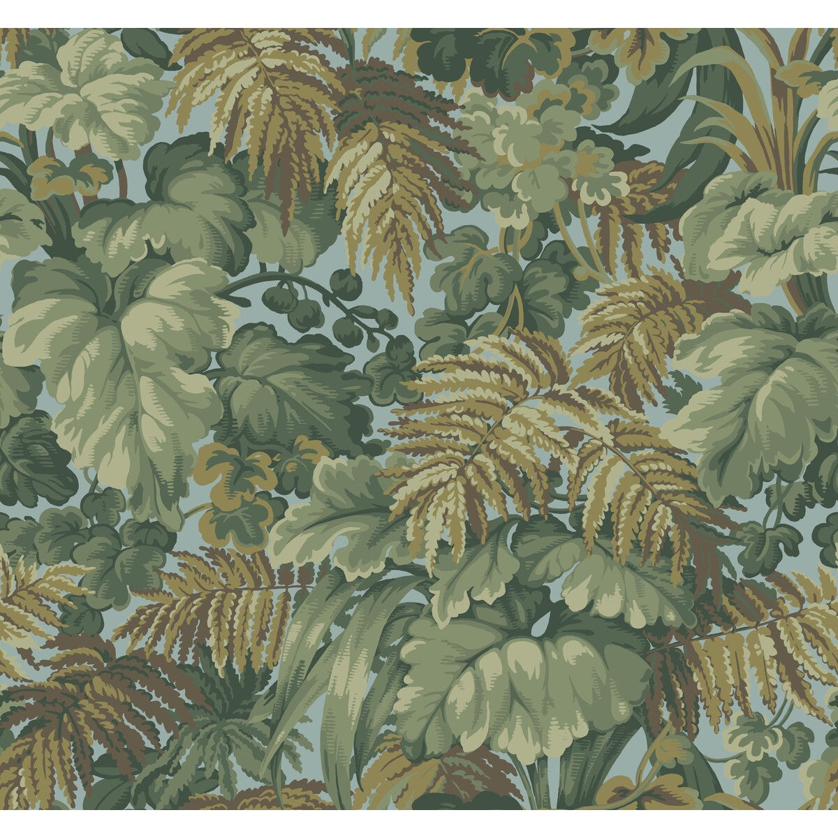 COLE & SON ROYAL FERNERY KHAKI & PRINT ROOM BLUE