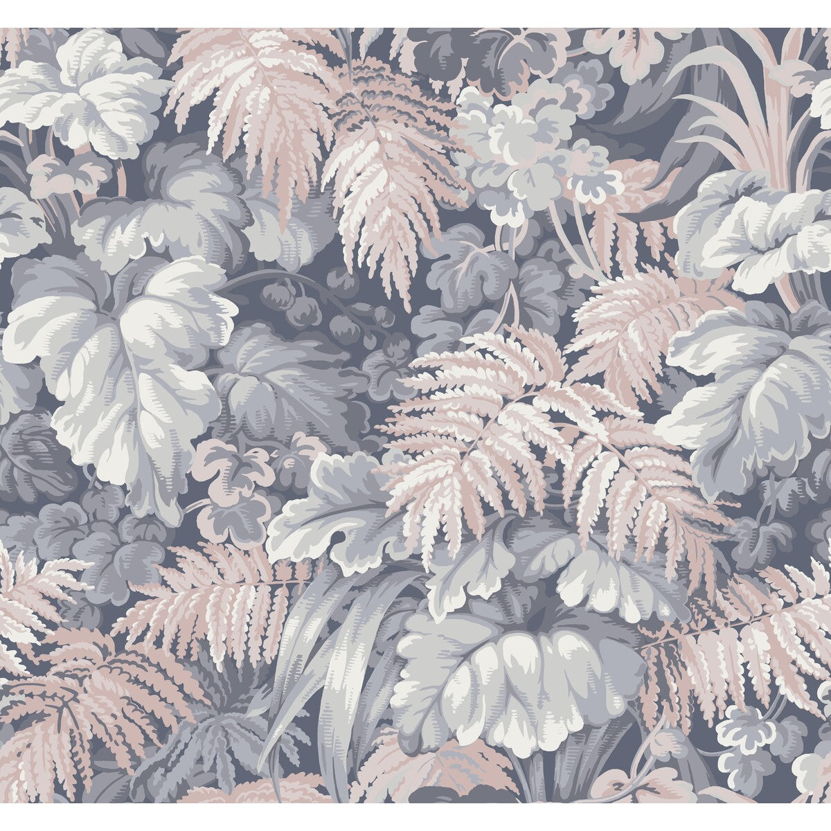 COLE & SON ROYAL FERNERY SLATE BLUE & BLUSH PINK