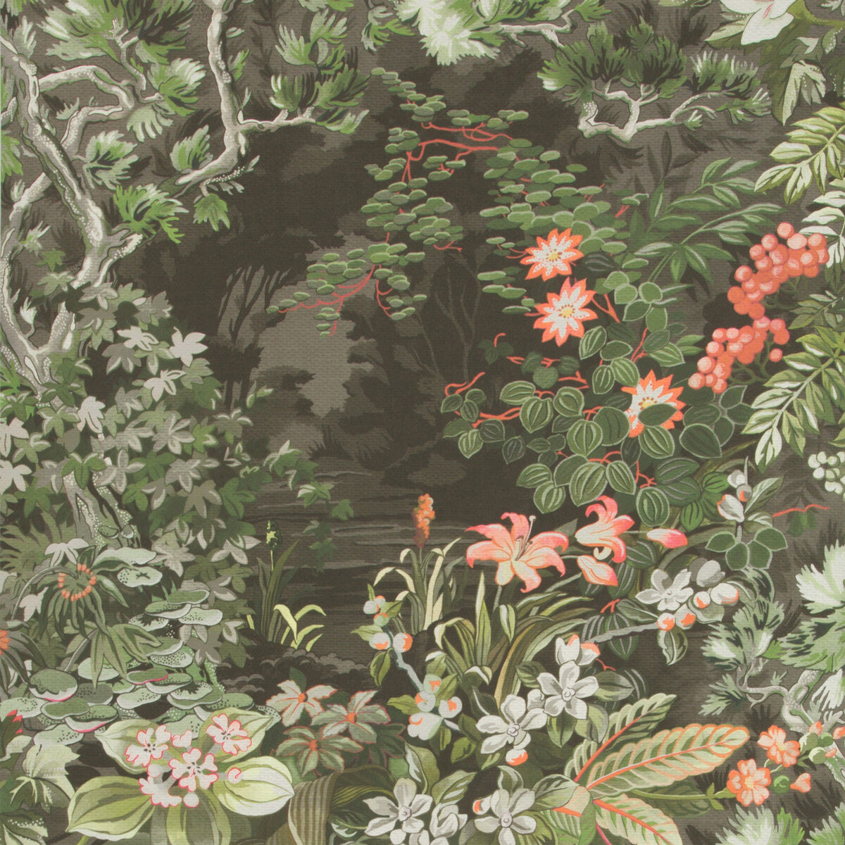 COLE & SON WOODLAND CORAL/OLIVE/CHAR