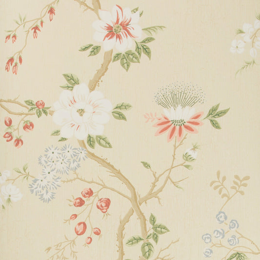 COLE & SON CAMELLIA CORAL/SAGE/BUTTERC