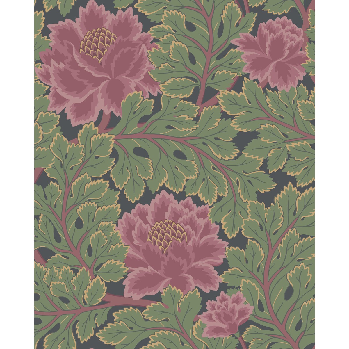 COLE & SON AURORA WP ROSE/FOREST/CHAR