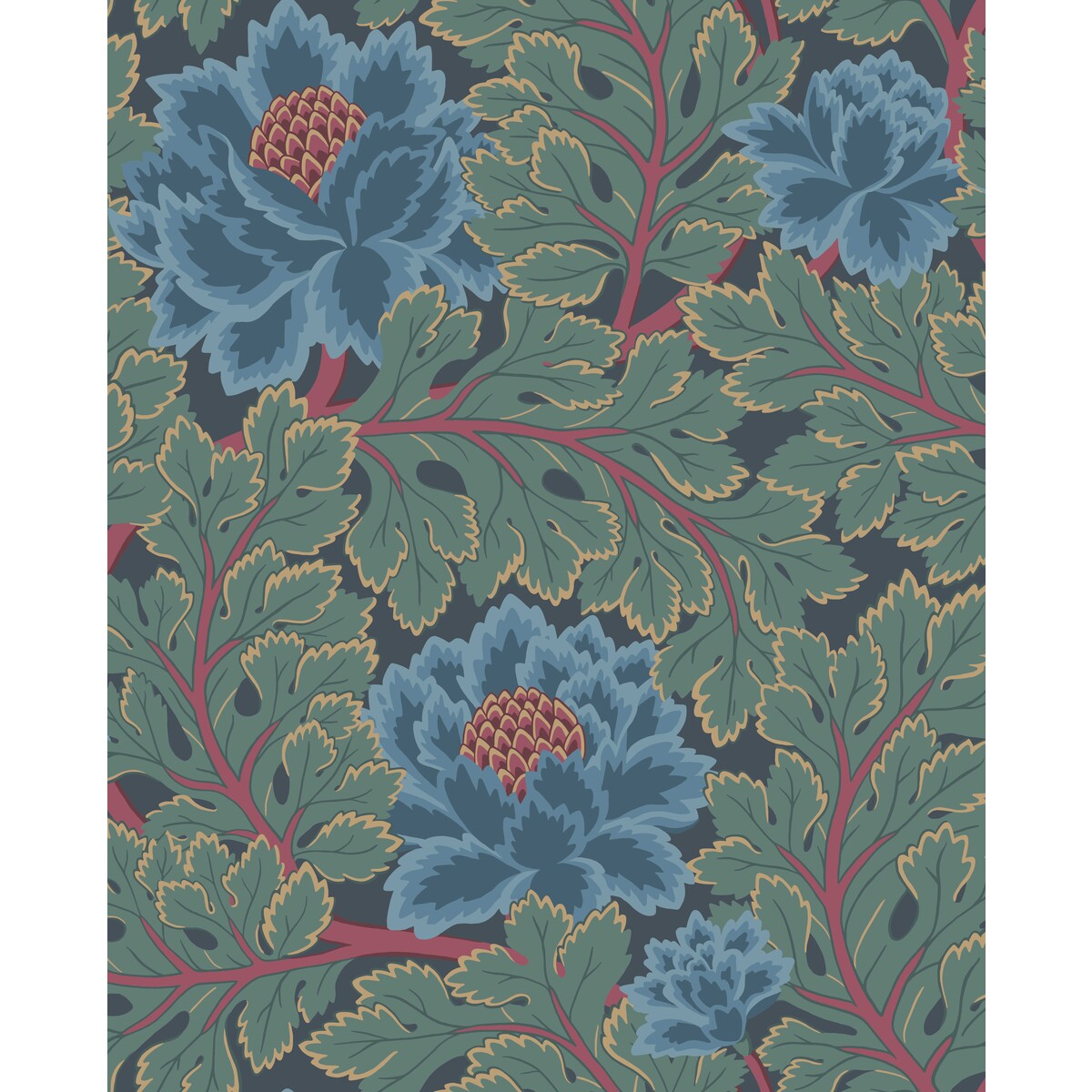 COLE & SON AURORA WP PETROL/TEAL/INK