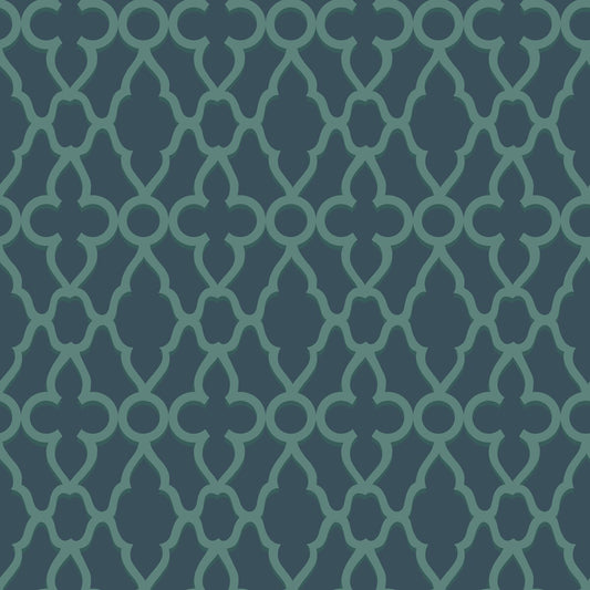 COLE & SON TREILLAGE VIRIDIAN/INK