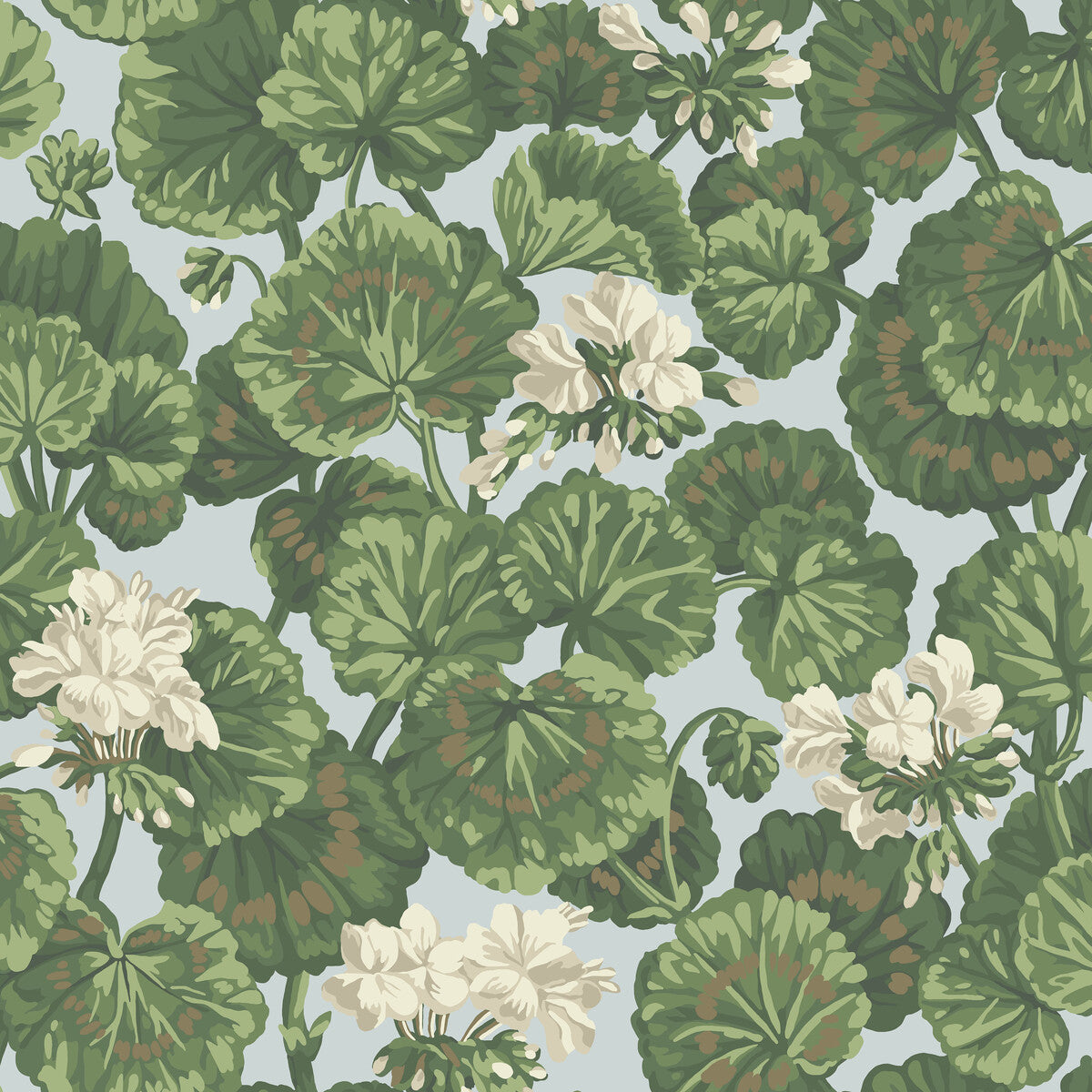 COLE & SON GERANIUM WHITE & SAGE ON SEAFOAM