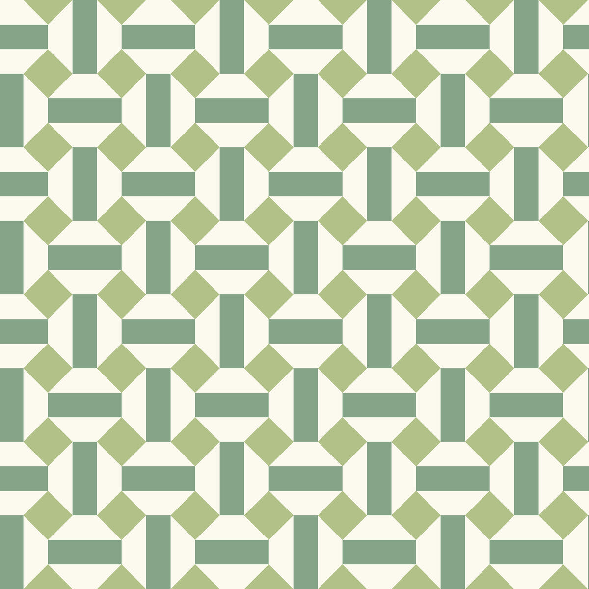 COLE & SON ALICATADO LEAF GREENS ON CHALK