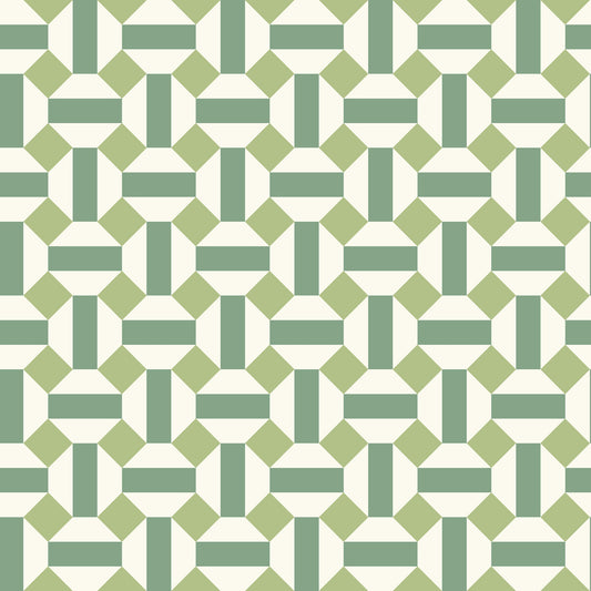 COLE & SON ALICATADO LEAF GREENS ON CHALK