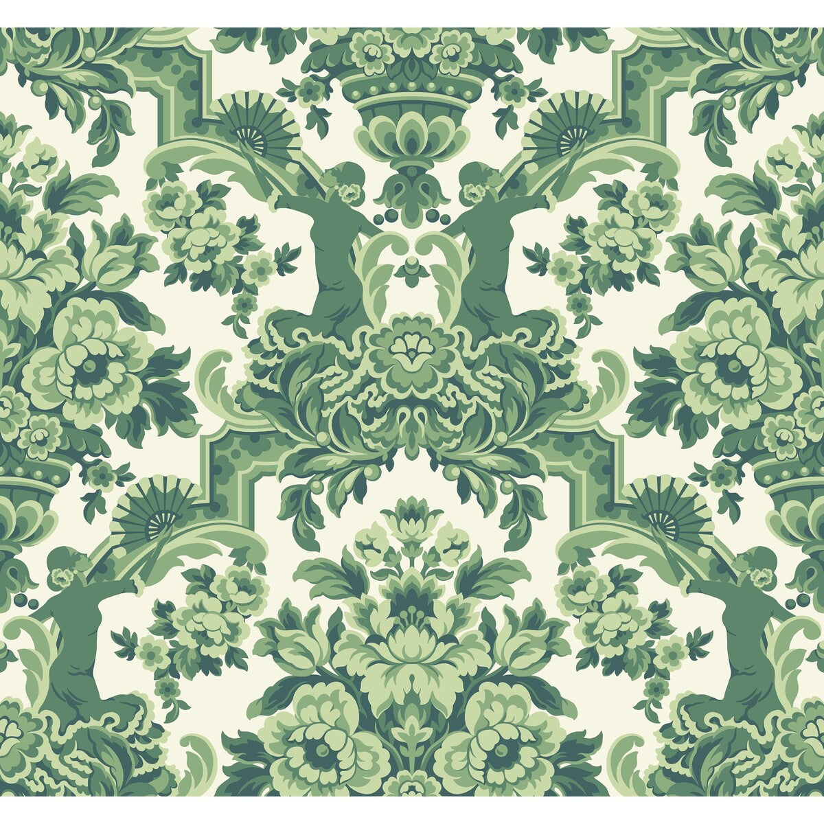 COLE & SON LOLA FOREST GREENS ON WHITE