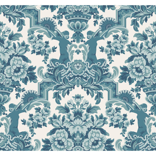 COLE & SON LOLA PETROL BLUES ON WHITE