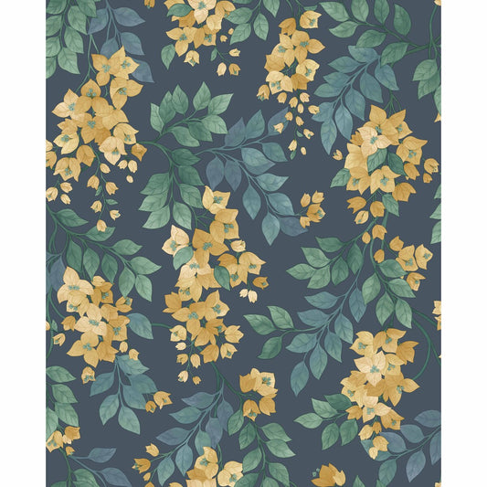 COLE & SON BOUGAINVILLEA OCHRE/VIRIDIAN/PETROL ON INK