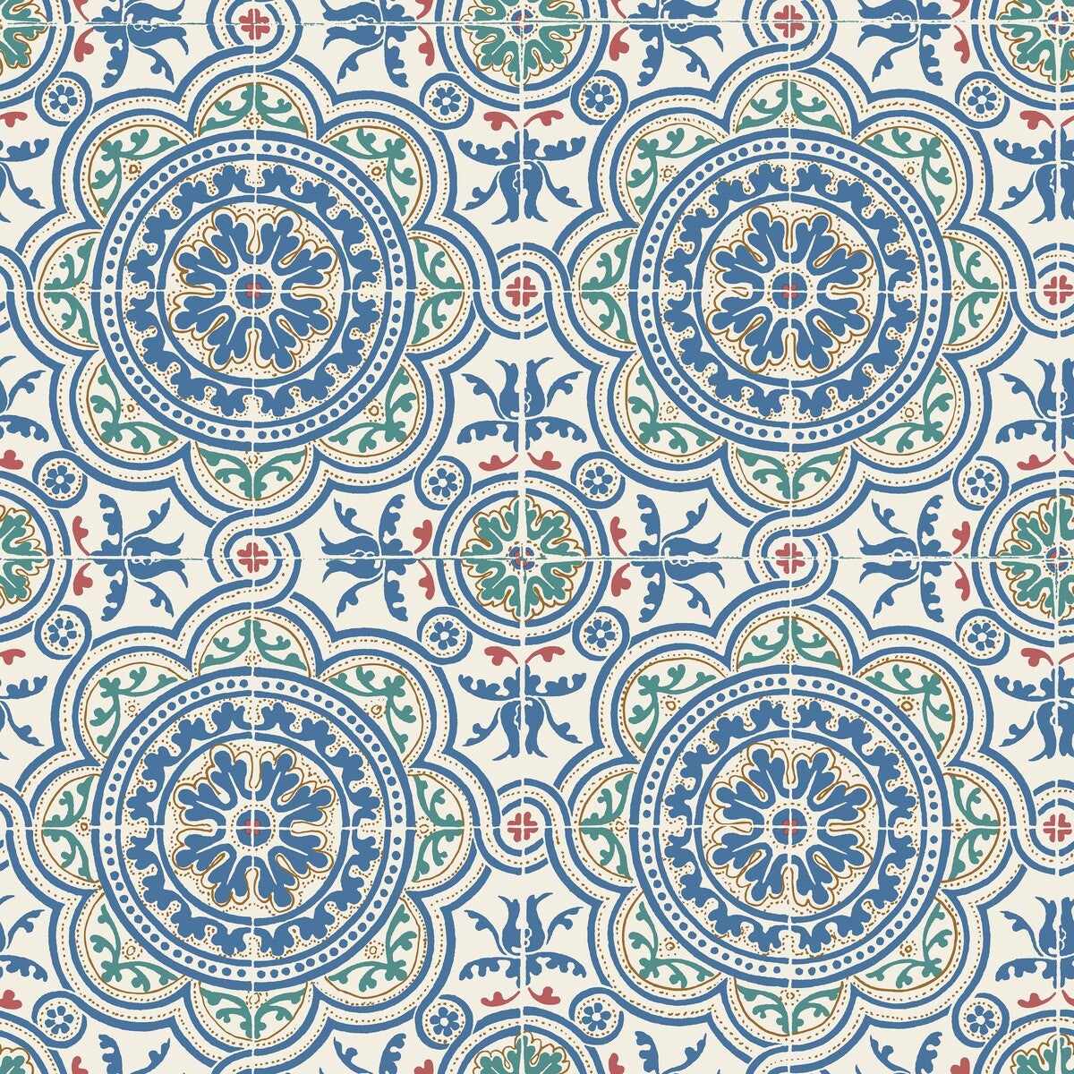 COLE & SON PICCADILLY DENIM & ROUGE ON CHALK