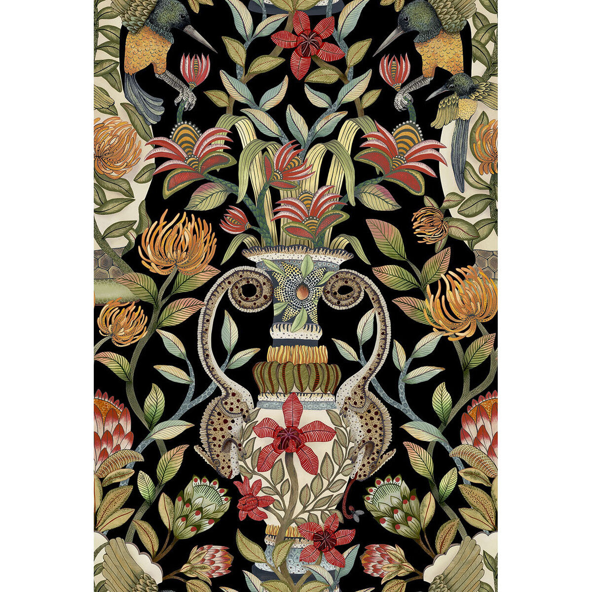 COLE & SON PROTEA GARDEN OLV&RG/BLCK