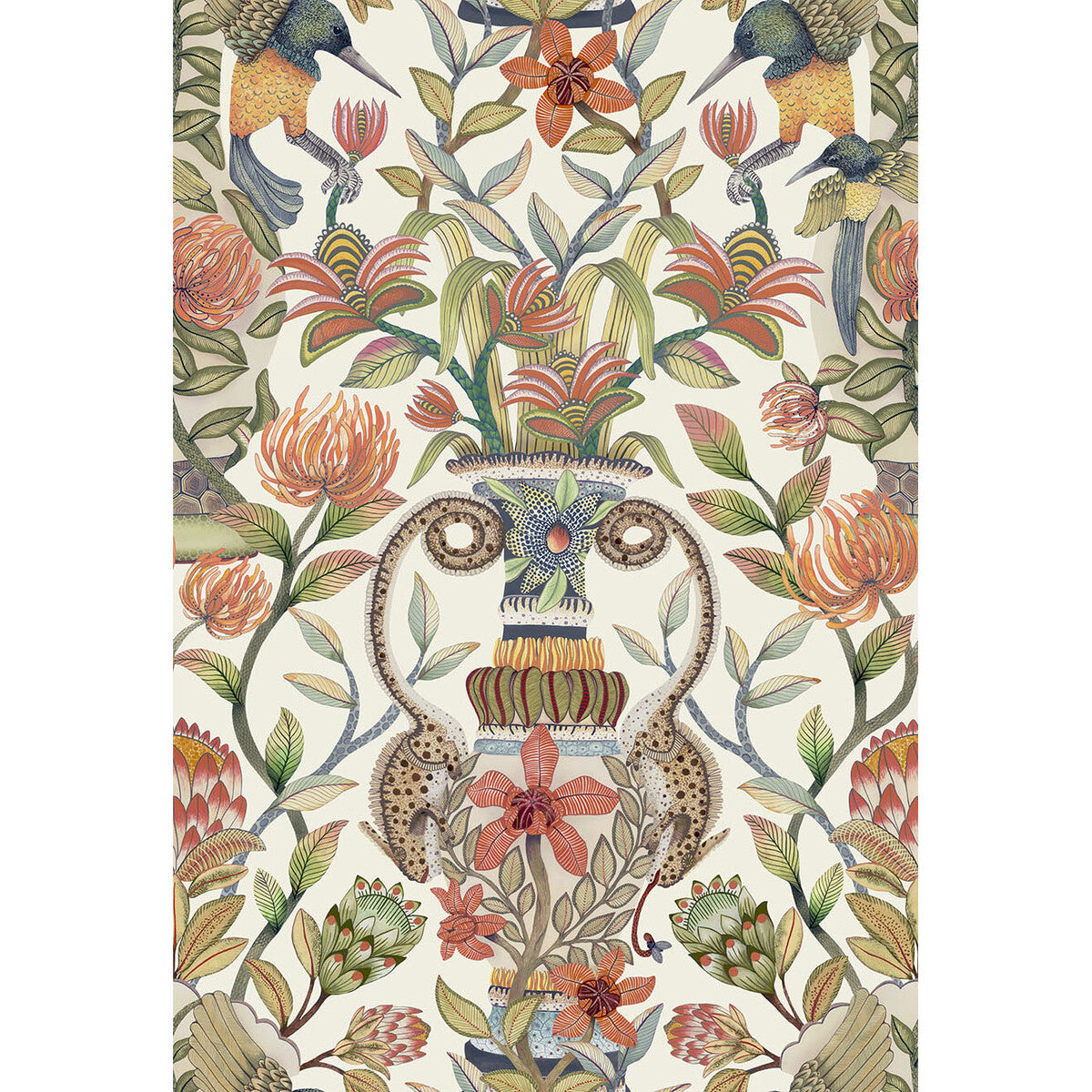 COLE & SON PROTEA GARDEN SILK OLVGRN&TNGRN/WHT