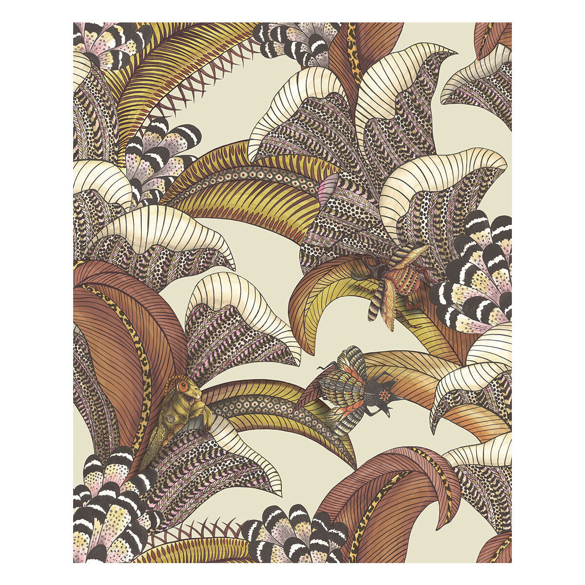 COLE & SON HOOPOE LEAVES CRIMSON
