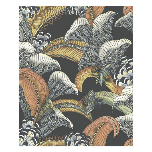 COLE & SON HOOPOE LEAVES CHARCOAL