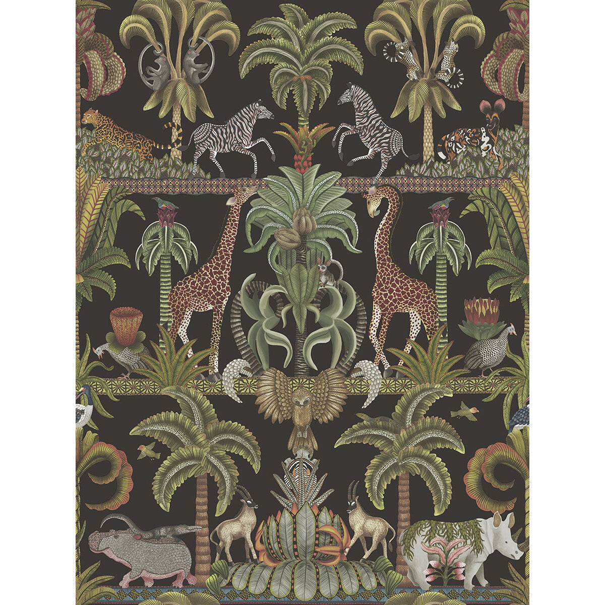 COLE & SON AFRIKA KINGDOM OLVGRN&SPGRN/BCK