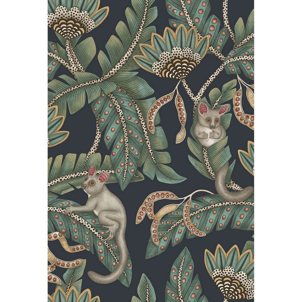 COLE & SON BUSH BABY TEAL&OCHRE/INK