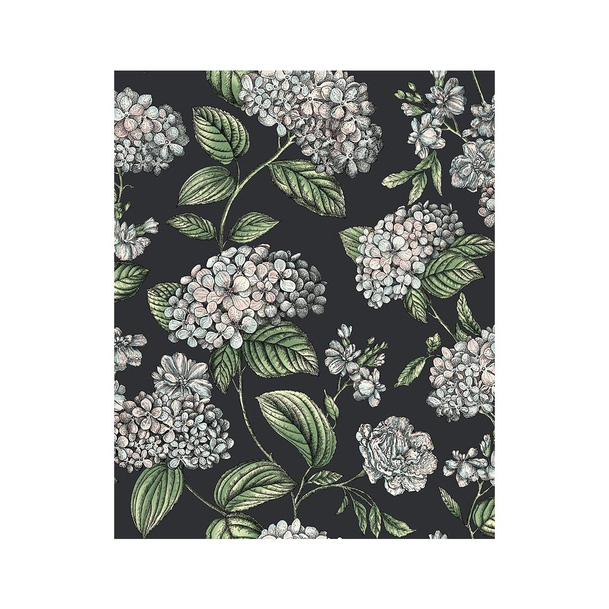 COLE & SON RAMO DI ORTENSIA CHARCOAL