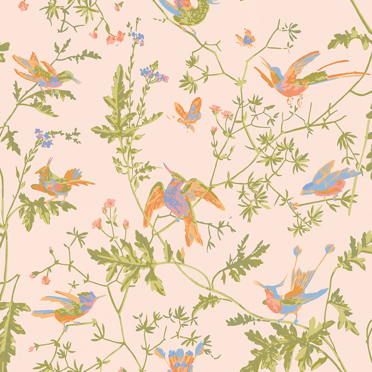 COLE & SON HUMMINGBIRDS BLUSH/BLUE