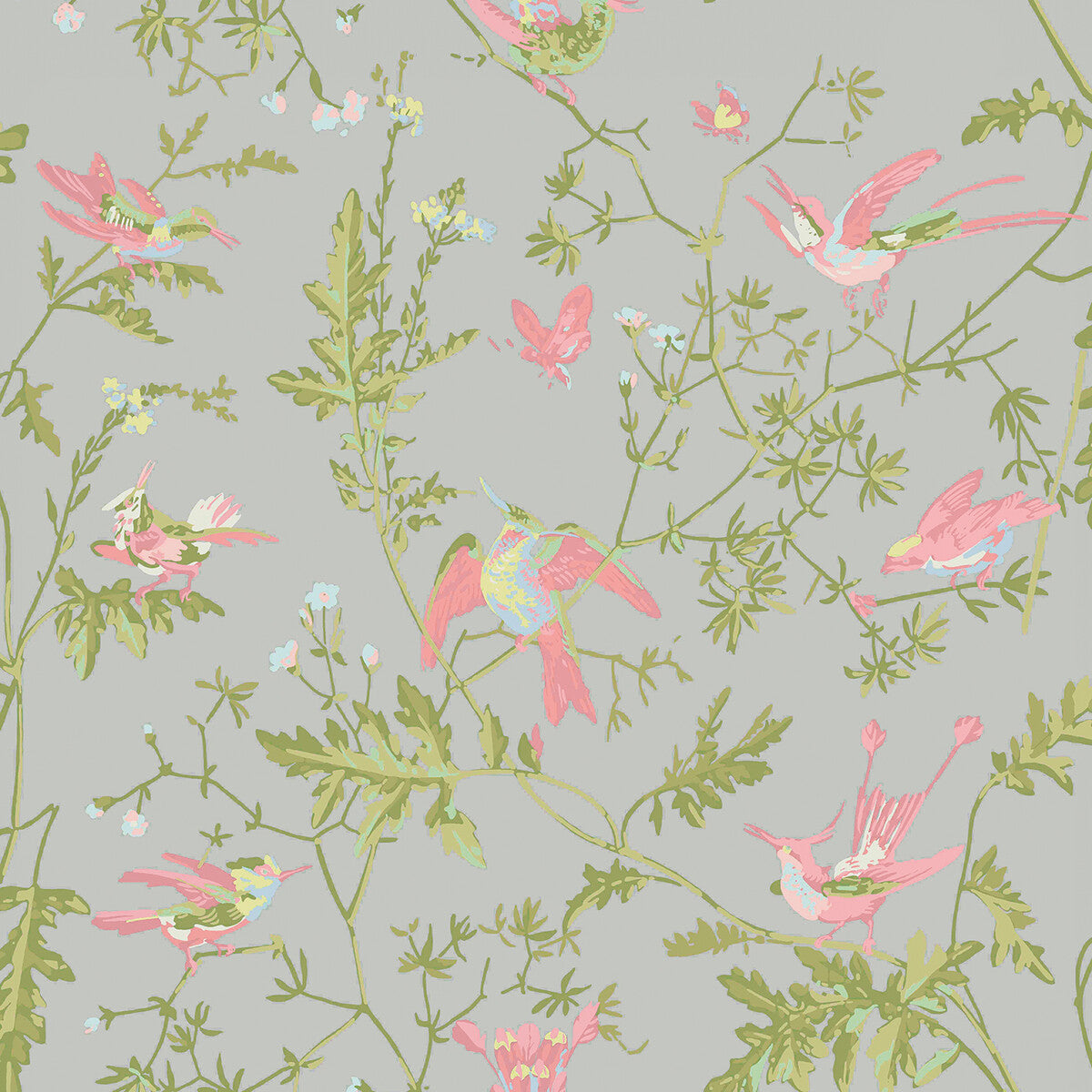 COLE & SON HUMMINGBIRDS GREY/PINK