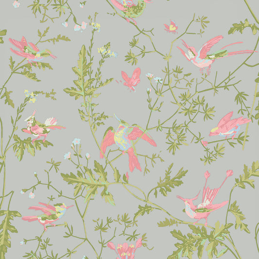 COLE & SON HUMMINGBIRDS GREY/PINK