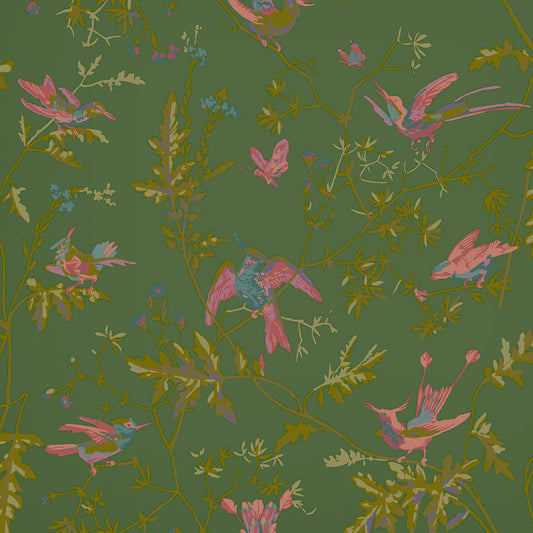 COLE & SON HUMMINGBIRDS SAGE/PINK