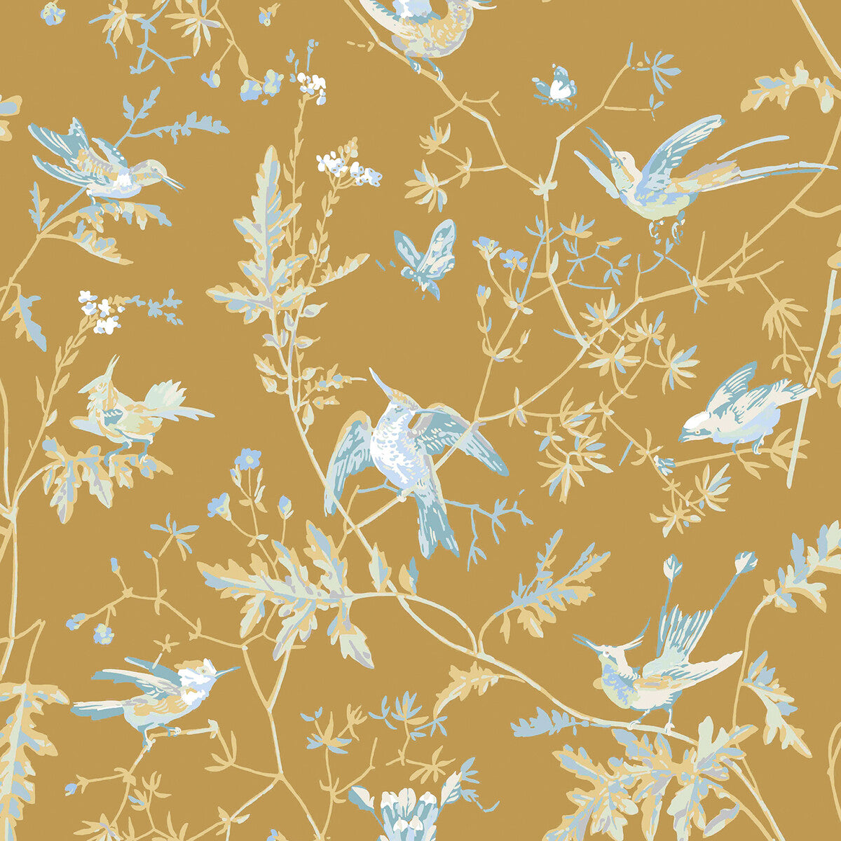 COLE & SON HUMMINGBIRDS GREY/GOLD