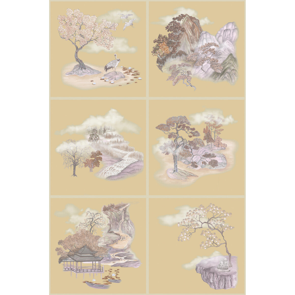 COLE & SON TILE TOILE METALLIC GILDED AUTUMNAL