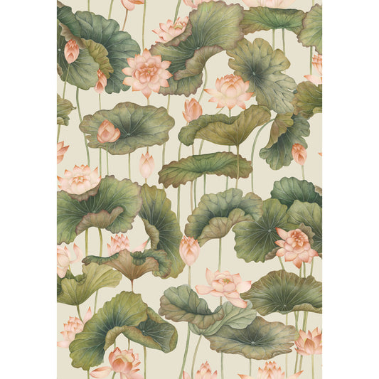 COLE & SON LILY LOTUS ORANGE & OLIVE