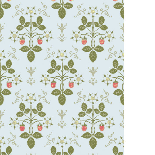 COLE & SON STRAWBERRY OLIVE/BLUE