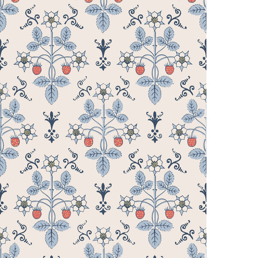 COLE & SON STRAWBERRY BLUE/CREAM