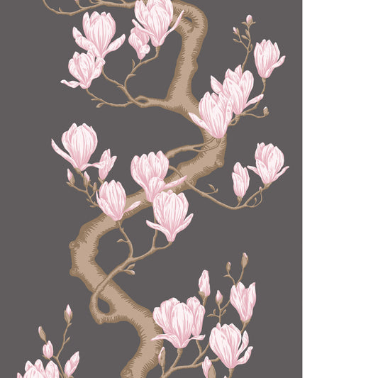 COLE & SON MAGNOLIA TREE CHARCOAL/PINK