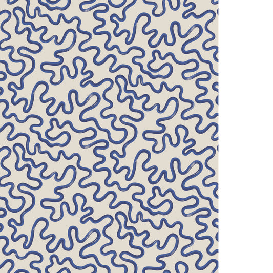 COLE & SON RAINFOREST SQUIGGLE NAVY