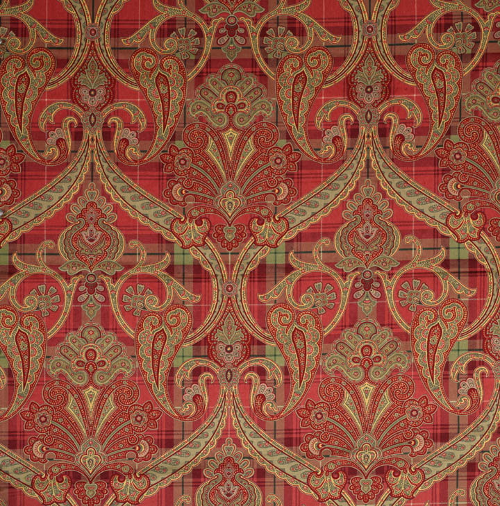 Scalamandre: Highland Fling Printed Velvet SC 0001 16316 Reds & Pink