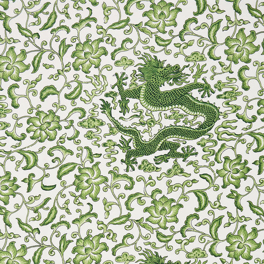 Scalamandre: Chi'en Dragon Linen Print SC 0002 16558 Jade