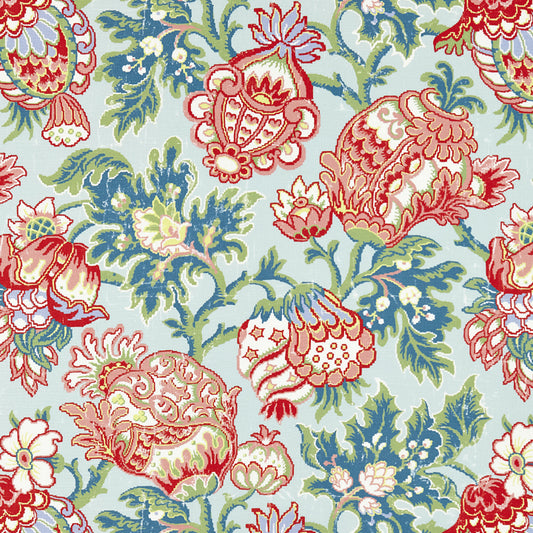 Scalamandre: Canterbury Linen Print SC 0003 16593 Aquamarine