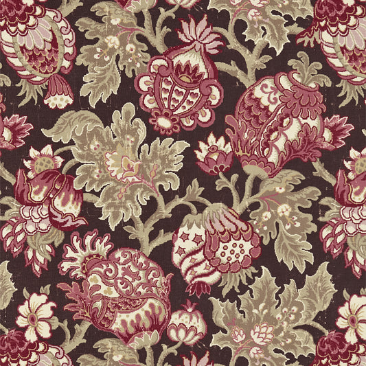 Scalamandre: Canterbury Linen Print SC 0004 16593 Mulberry