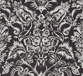 Scalamandre: Mansfield Damask Print SC 0003 16598 Graphite & Silver