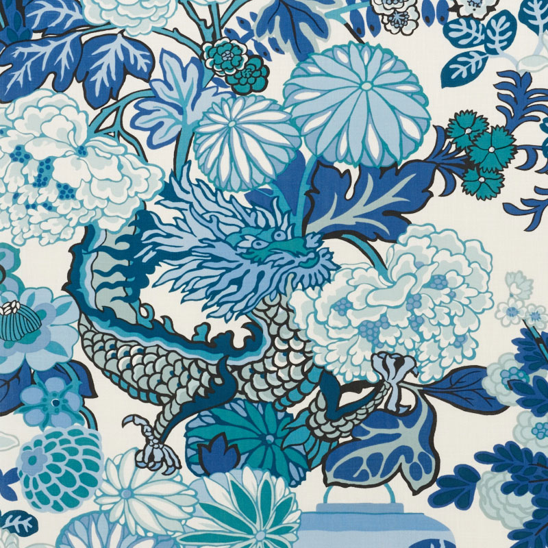 Schumacher: Chiang Mai Dragon Indoor/Outdoor 177311 China Blue