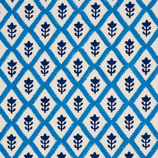 Molly Mahon for Schumacher: Buti Hand Block Print 179230 Blue