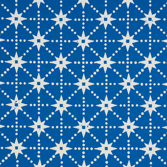 Molly Mahon for Schumacher: Stars Hand Block Print 179260 Blue
