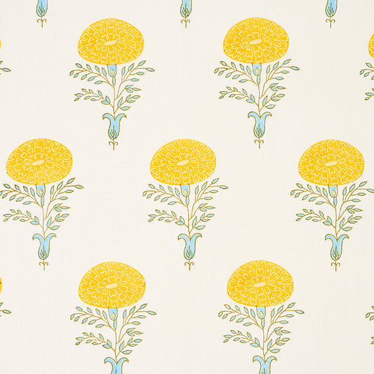 Molly Mahon for Schumacher: Marigold Hand Block Print 179320 Yellow