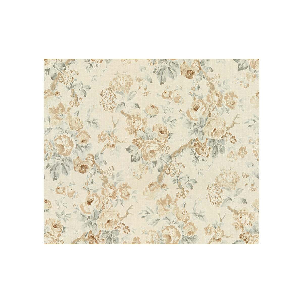 LEE JOFA GARDEN ROSES BEIGE/AQUA