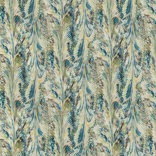 LEE JOFA TAPLOW PRINT PEACOCK/GOLD
