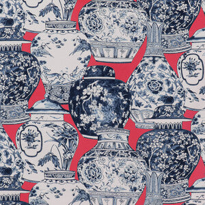 Lee Jofa: Pandan Print 2020194.1950.0 Chili/Blue