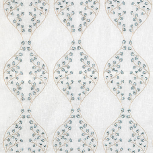 LEE JOFA LILLIE SHEER IVORY/BLUE