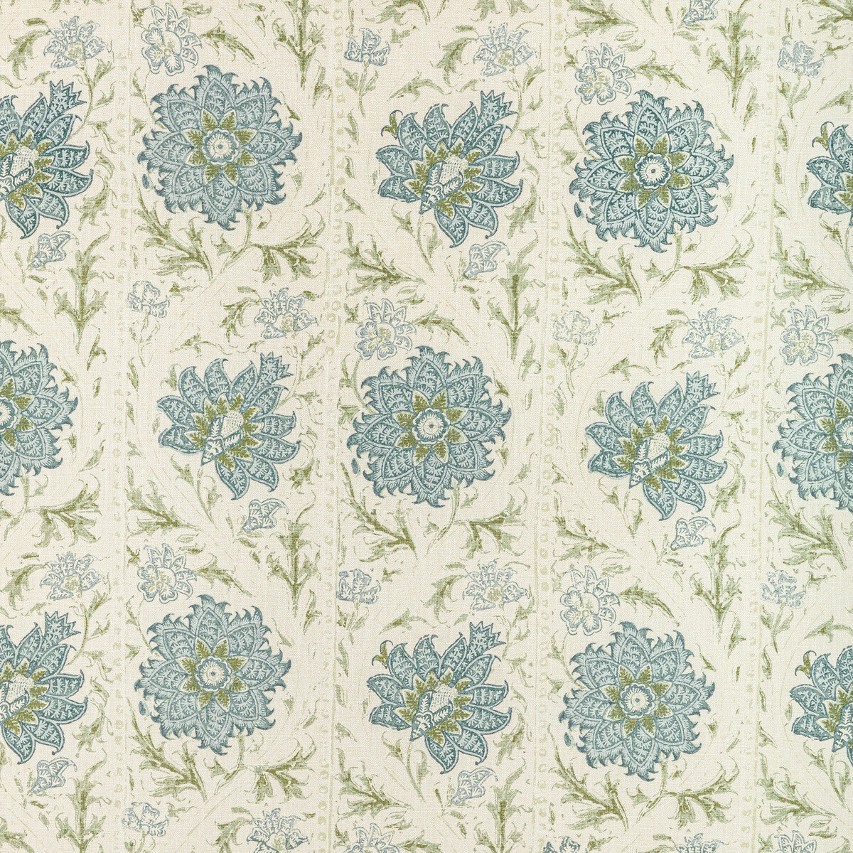 LEE JOFA CALICO VINE GREEN BLUE