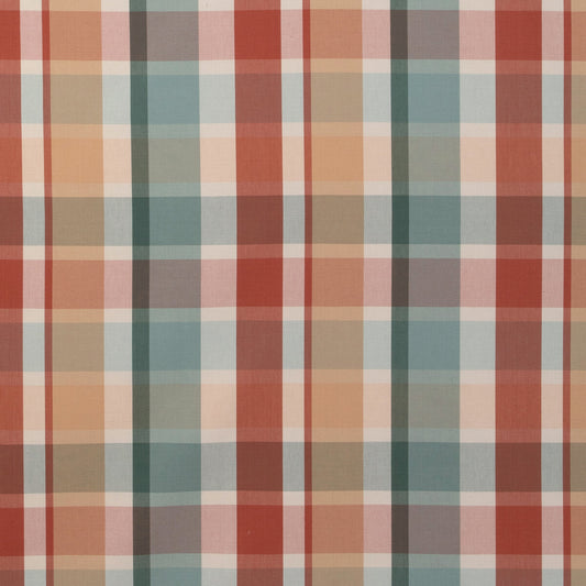 LEE JOFA FISHER PLAID TEAL/SPICE