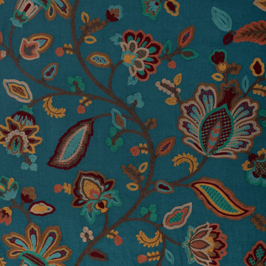 LEE JOFA WESTFIELD EMB TEAL/OCHRE